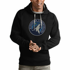 Black Minnesota Timberwolves Antigua Team Logo Victory Pullover Hoodie | NBA