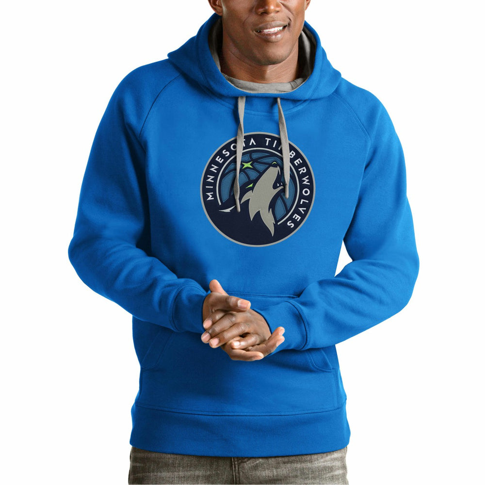 Blue Minnesota Timberwolves Antigua Team Logo Victory Pullover Hoodie | NBA