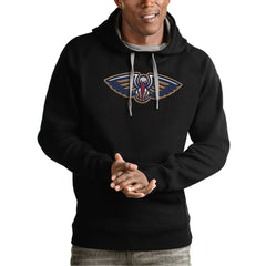 Black New Orleans Pelicans Antigua Team Logo Victory Pullover Hoodie | NBA