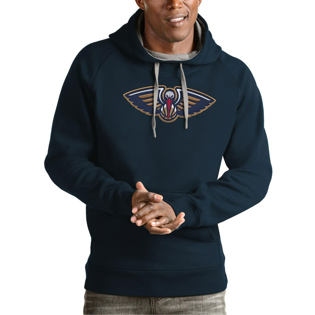 Navy New Orleans Pelicans Antigua Team Logo Victory Pullover Hoodie | NBA