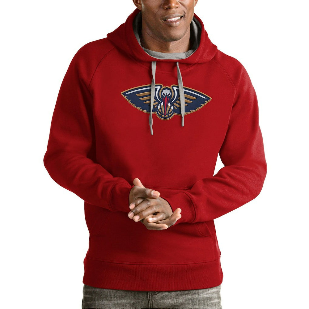 Red New Orleans Pelicans Antigua Team Logo Victory Pullover Hoodie | NBA