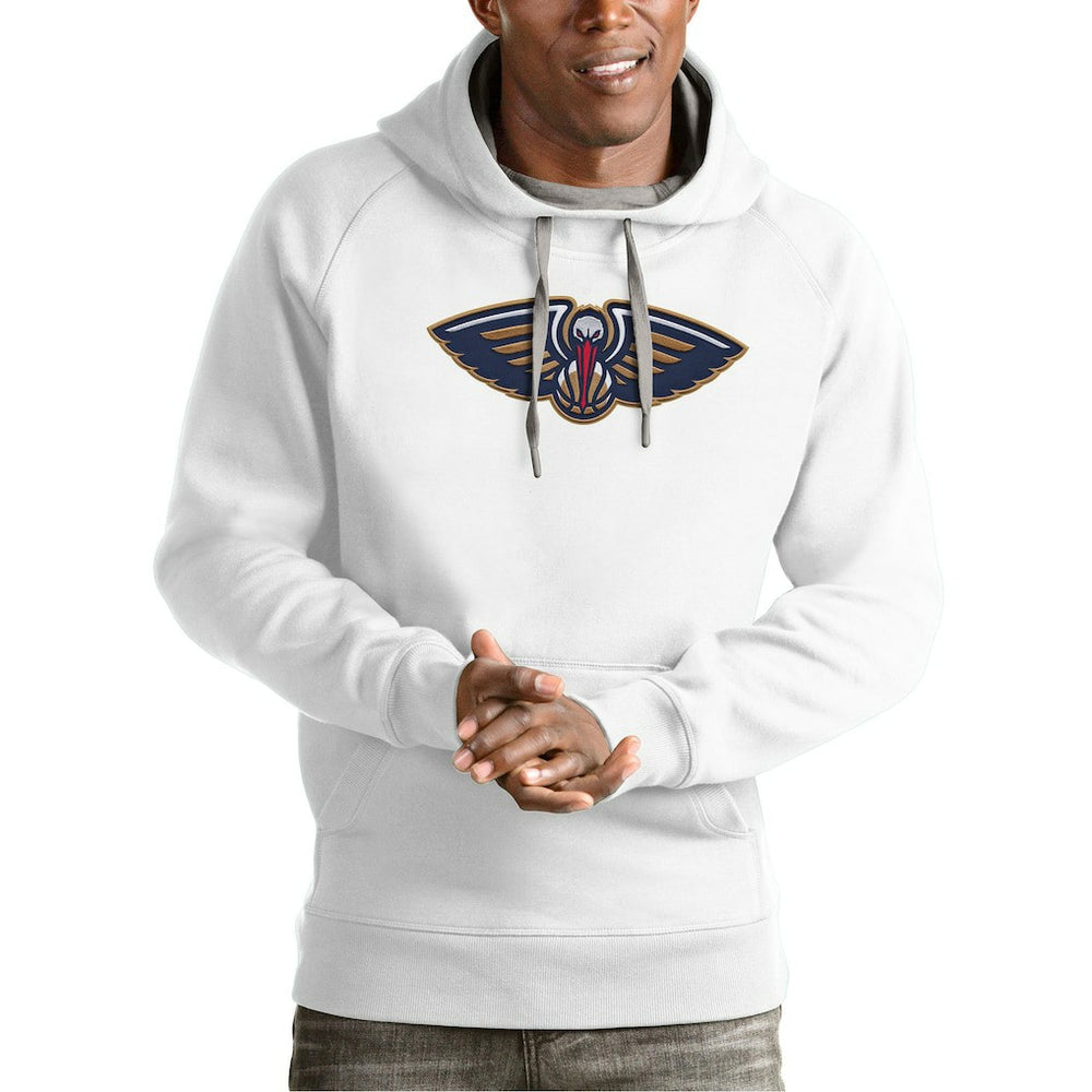 White New Orleans Pelicans Antigua Team Logo Victory Pullover Hoodie | NBA