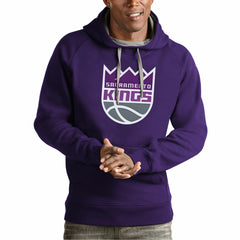 Purple Sacramento Kings Antigua Team Logo Victory Pullover Hoodie | NBA