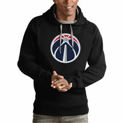 Black Washington Wizards Antigua Team Logo Victory Pullover Hoodie | NBA