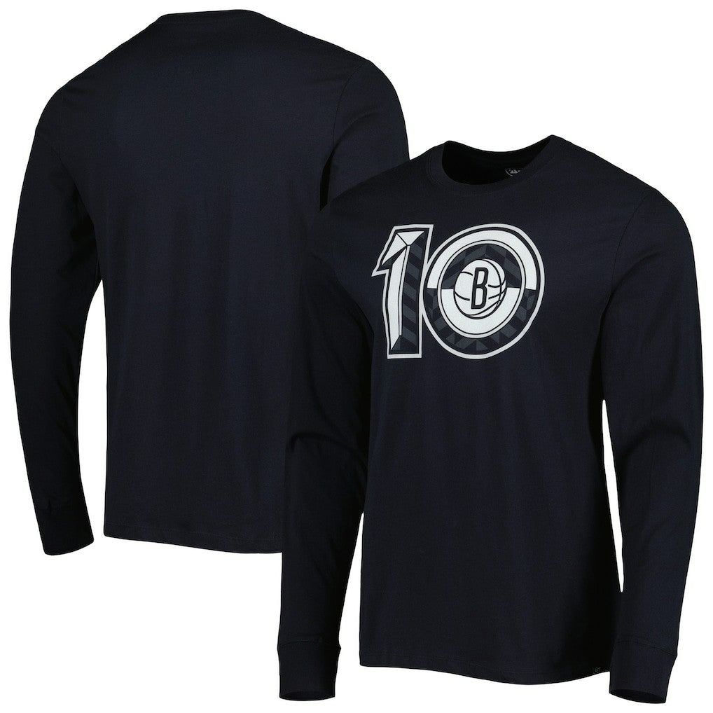 Black Brooklyn Nets '47 10th Anniversary Super Rival Long Sleeve T-Shirt | NBA