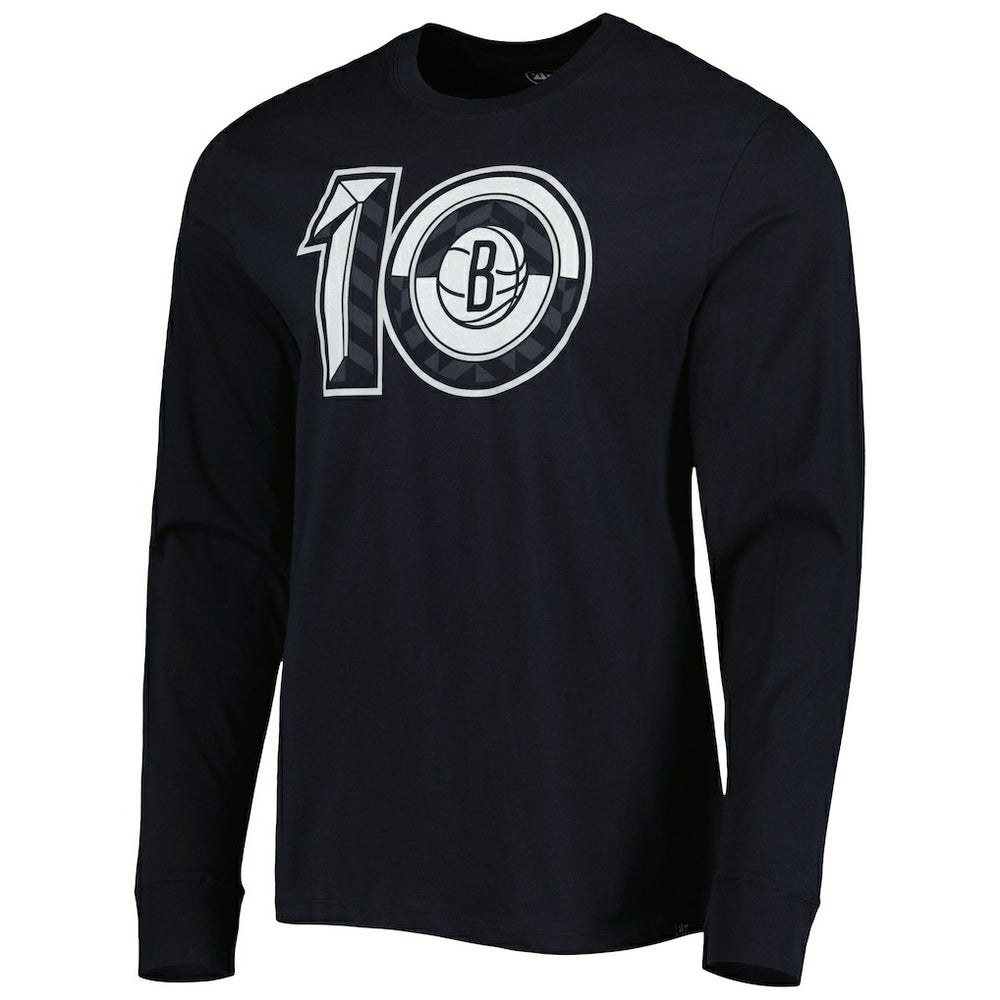 Black Brooklyn Nets '47 10th Anniversary Super Rival Long Sleeve T-Shirt | NBA