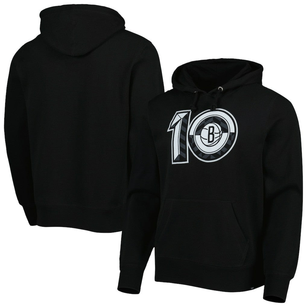 Black Brooklyn Nets '47 10th Anniversary Headline Pullover Hoodie | NBA