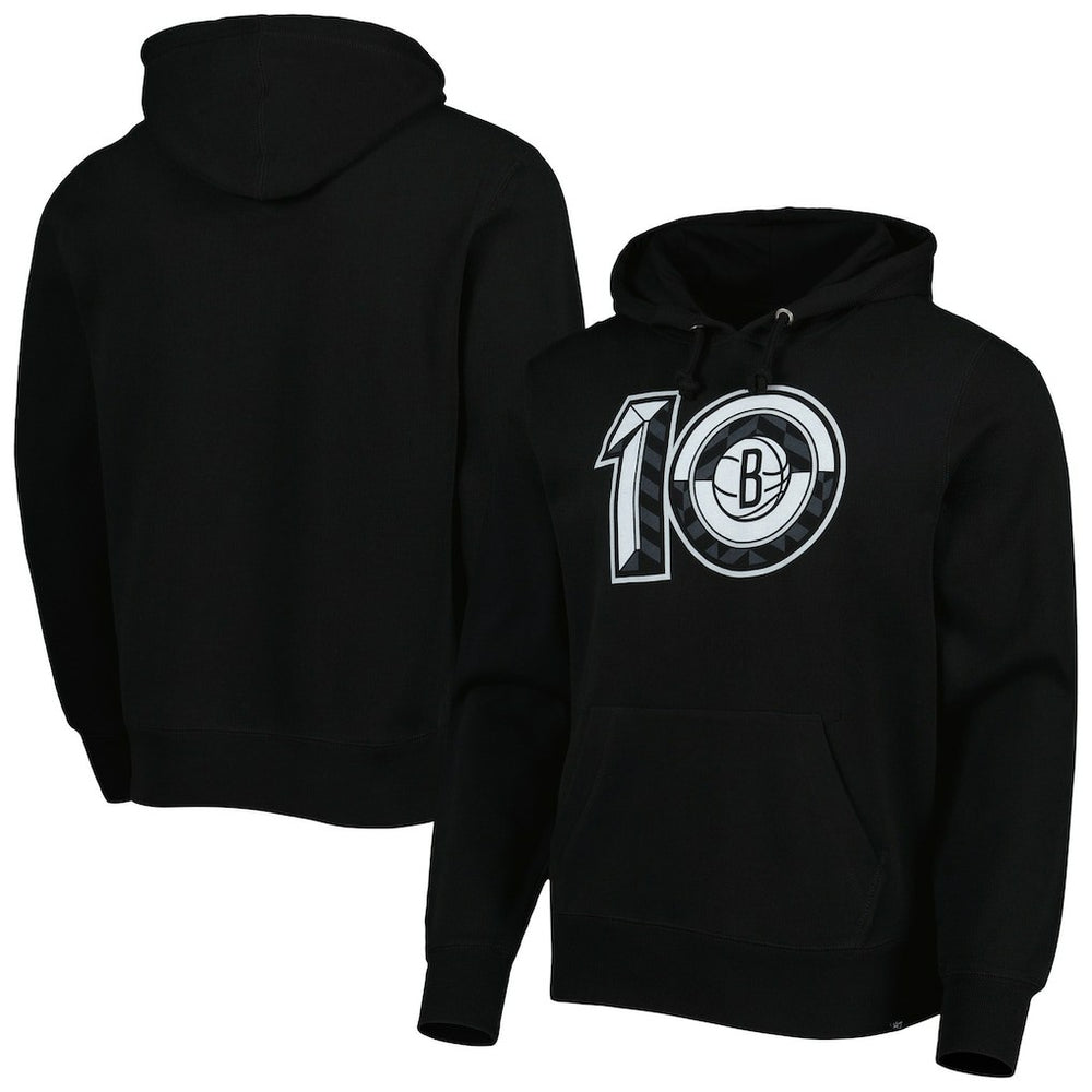 Black Brooklyn Nets '47 10th Anniversary Headline Pullover Hoodie | NBA