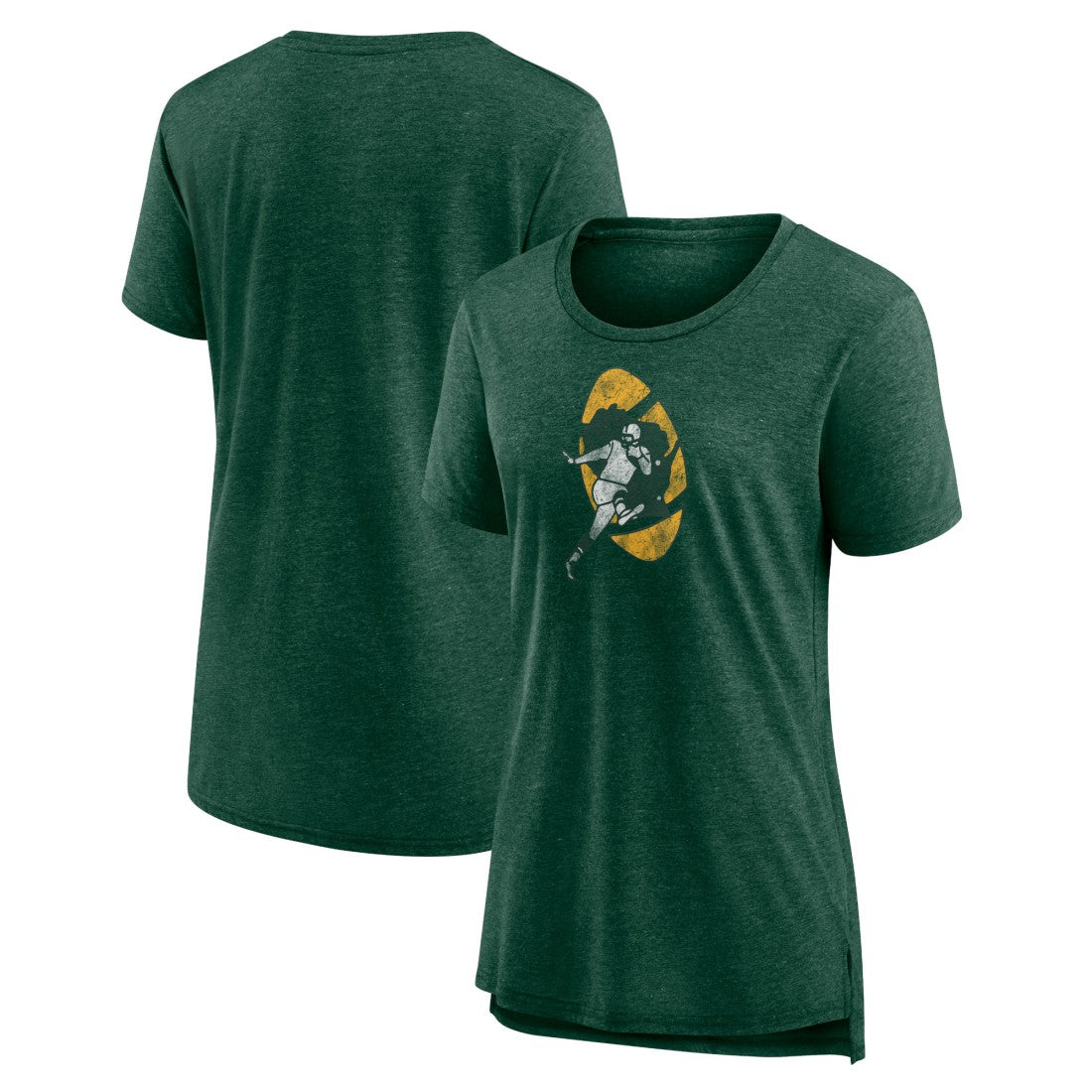 Green Bay Packers Women's Throwback Team Logo Tri-Blend T-Shirt | NFL Sale