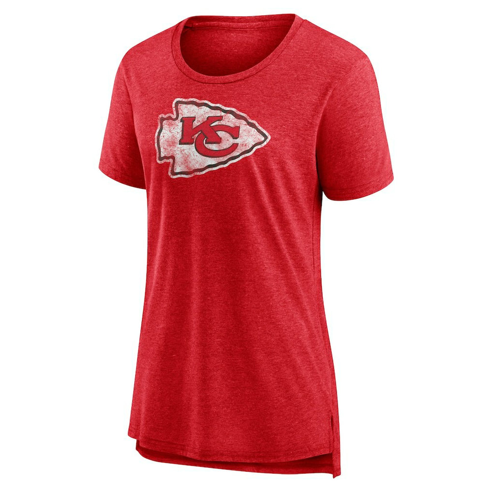 Kansas City Chiefs Women's Throwback Team Logo Tri-Blend T-Shirt | NFL Outlet