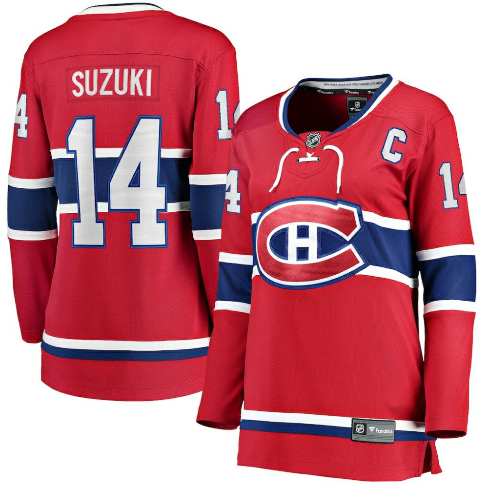 Nick Suzuki Montreal Canadiens Fanatics Women's Home Captain Patch Breakaway Player Jersey -  NHL Jerseys