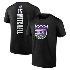 Black Davion Mitchell Sacramento Kings Playmaker Name & Number T-Shirt | NBA