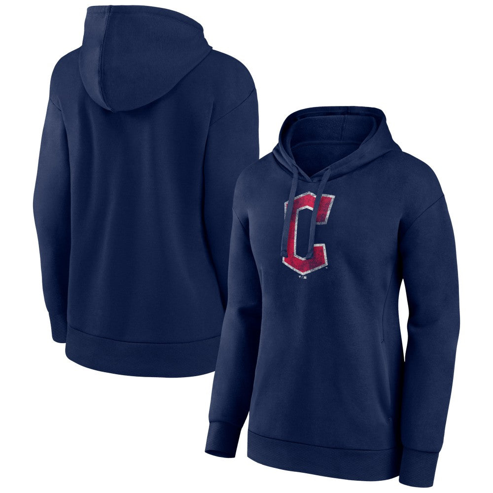 Cleveland Guardians Women's Distressed Team Pullover Hoodie - MLB Hoodies