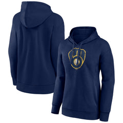 Milwaukee Brewers Women's Distressed Team Pullover Hoodie - MLB Hoodies