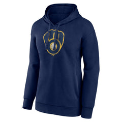 Milwaukee Brewers Women's Distressed Team Pullover Hoodie - MLB Hoodies
