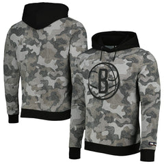 Black Brooklyn Nets Hugo Boss Camo Pullover Hoodie | NBA