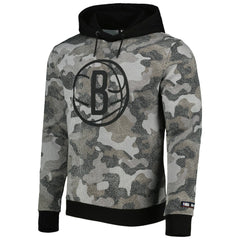 Black Brooklyn Nets Hugo Boss Camo Pullover Hoodie | NBA
