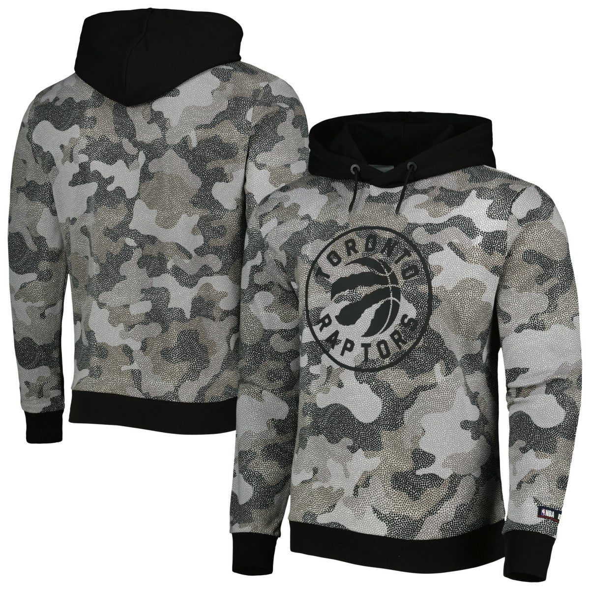 Black Toronto Raptors Hugo Boss Camo Pullover Hoodie | NBA