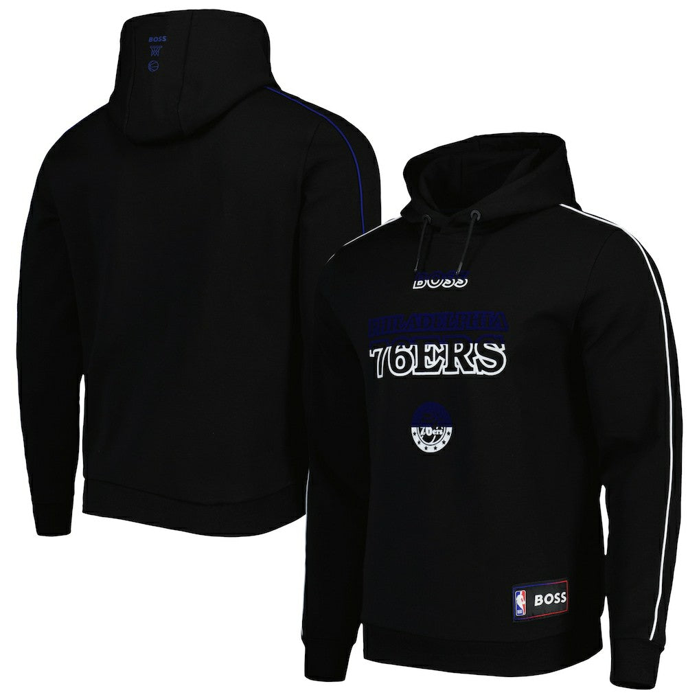 Black Philadelphia 76ers NBA x Hugo Boss Team Bounce Tri-Blend Pullover Hoodie | NBA