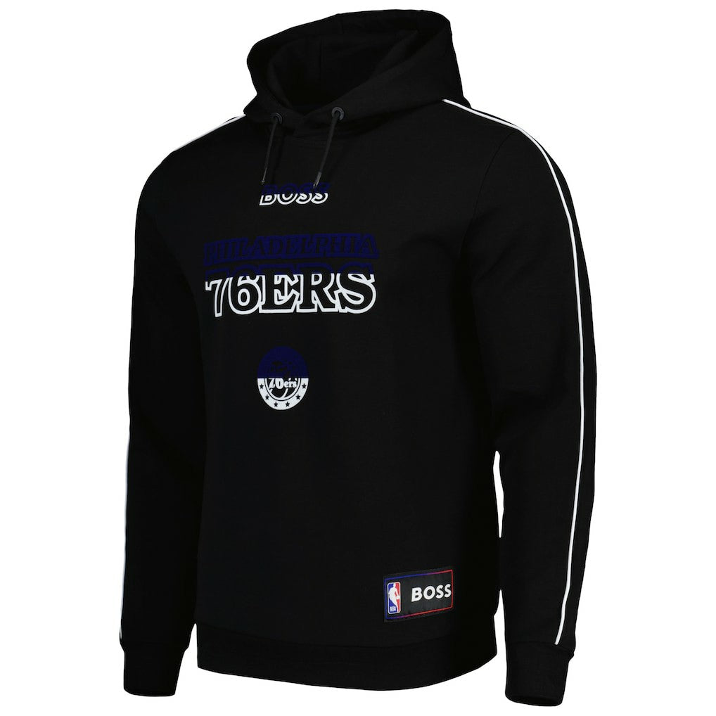 Black Philadelphia 76ers NBA x Hugo Boss Team Bounce Tri-Blend Pullover Hoodie | NBA