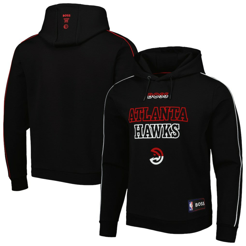 Black Atlanta Hawks NBA x Hugo Boss Team Bounce Tri-Blend Pullover Hoodie | NBA