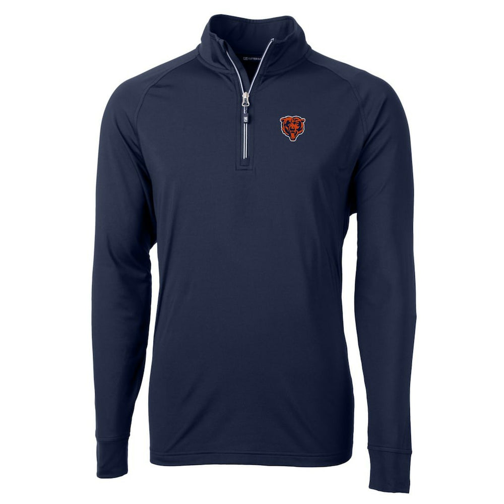 Chicago Bears Cutter & Buck Adapt Eco Knit Stretch Recycled Big & Tall Quarter-Zip Throwback Pullover Top | NFL Online