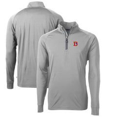 Denver Broncos Cutter & Buck Adapt Eco Knit Stretch Recycled Big & Tall Quarter-Zip Throwback Pullover Top | NFL New