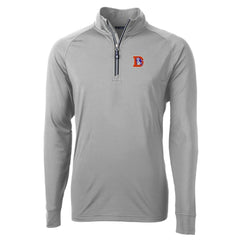 Denver Broncos Cutter & Buck Adapt Eco Knit Stretch Recycled Big & Tall Quarter-Zip Throwback Pullover Top | NFL New