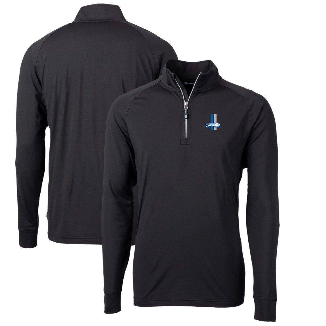 Detroit Lions Cutter & Buck Adapt Eco Knit Stretch Recycled Big & Tall Quarter-Zip Throwback Pullover Top | NFL Online