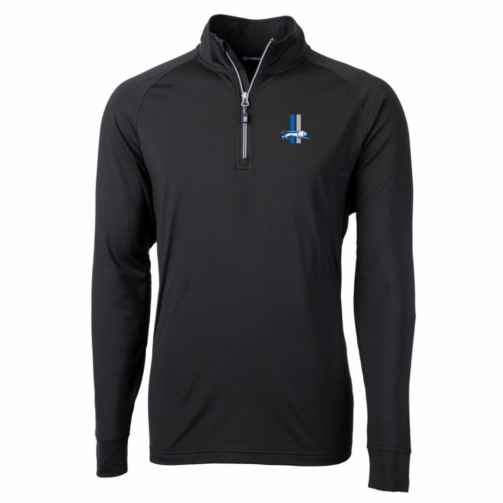 Detroit Lions Cutter & Buck Adapt Eco Knit Stretch Recycled Big & Tall Quarter-Zip Throwback Pullover Top | NFL Online