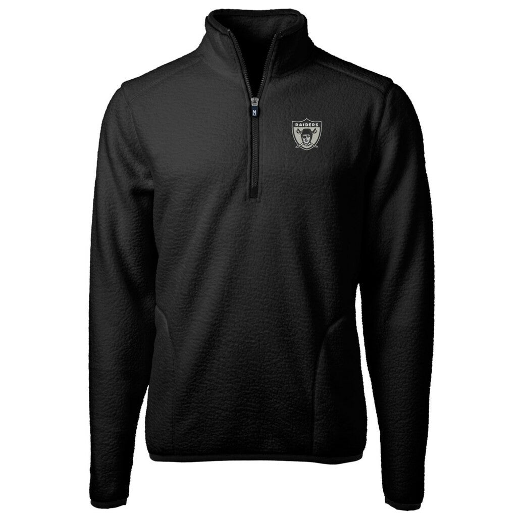 Las Vegas Raiders Cutter & Buck Cascade Eco Sherpa Fleece Big & Tall Quarter-Zip Throwback Jacket | NFL Sale