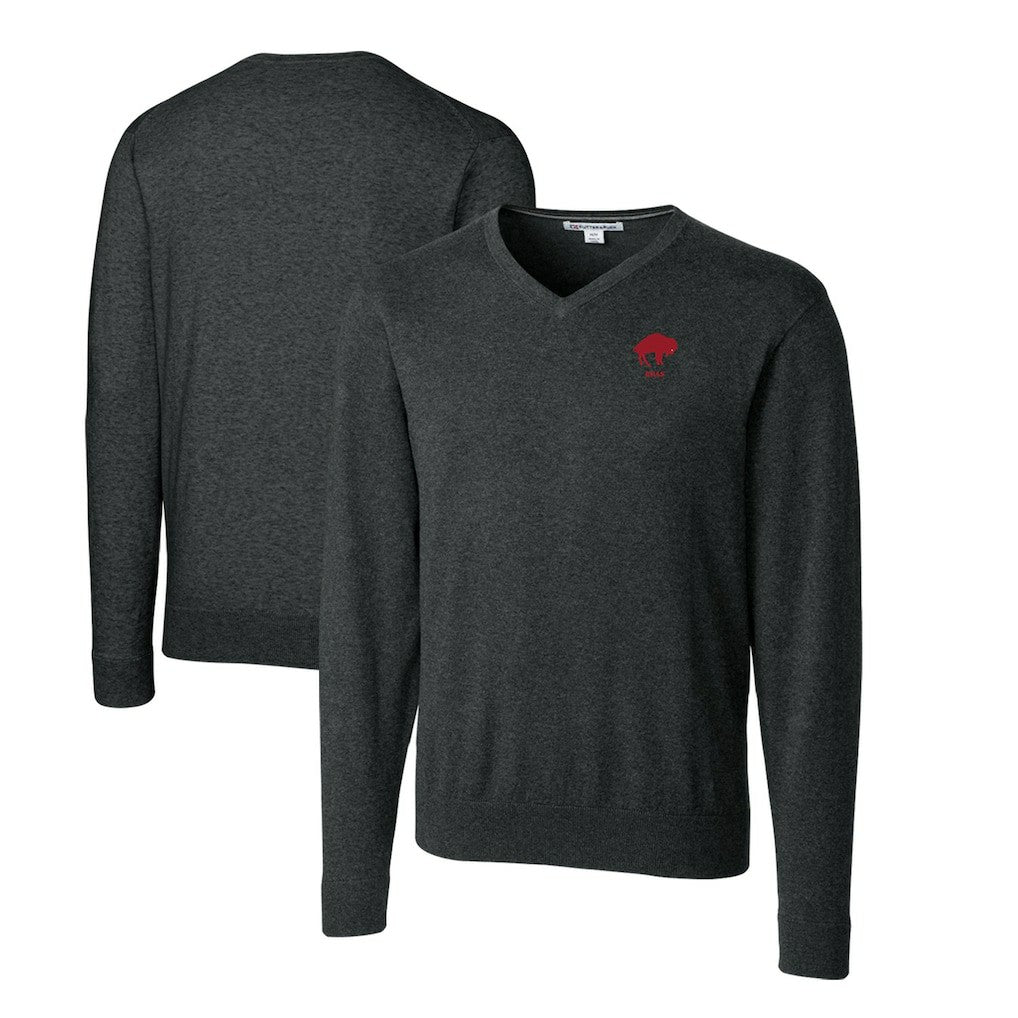 Buffalo Bills Cutter & Buck Throwback Logo Lakemont Tri-Blend Big & Tall V-Neck Pullover Sweater | NFL New