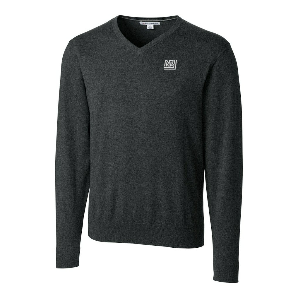 New York Giants Cutter & Buck Throwback Logo Lakemont Tri-Blend Big & Tall V-Neck Pullover Sweater | NFL Online