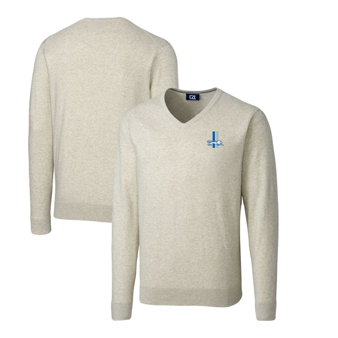Detroit Lions Cutter & Buck Throwback Logo Lakemont Tri-Blend Big & Tall V-Neck Pullover Sweater | NFL On sale