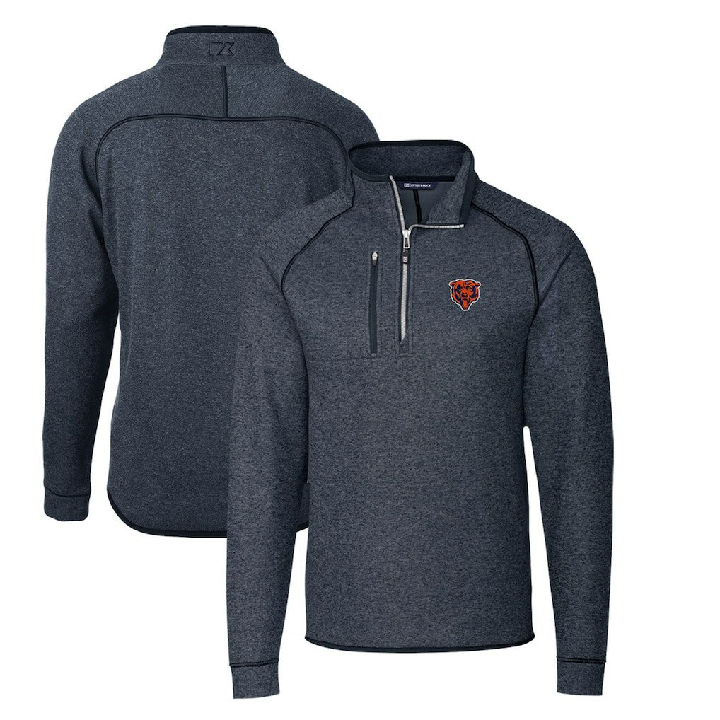 Chicago Bears Cutter & Buck Mainsail Sweater-Knit Big & Tall Half-Zip Pullover Jacket | NFL New