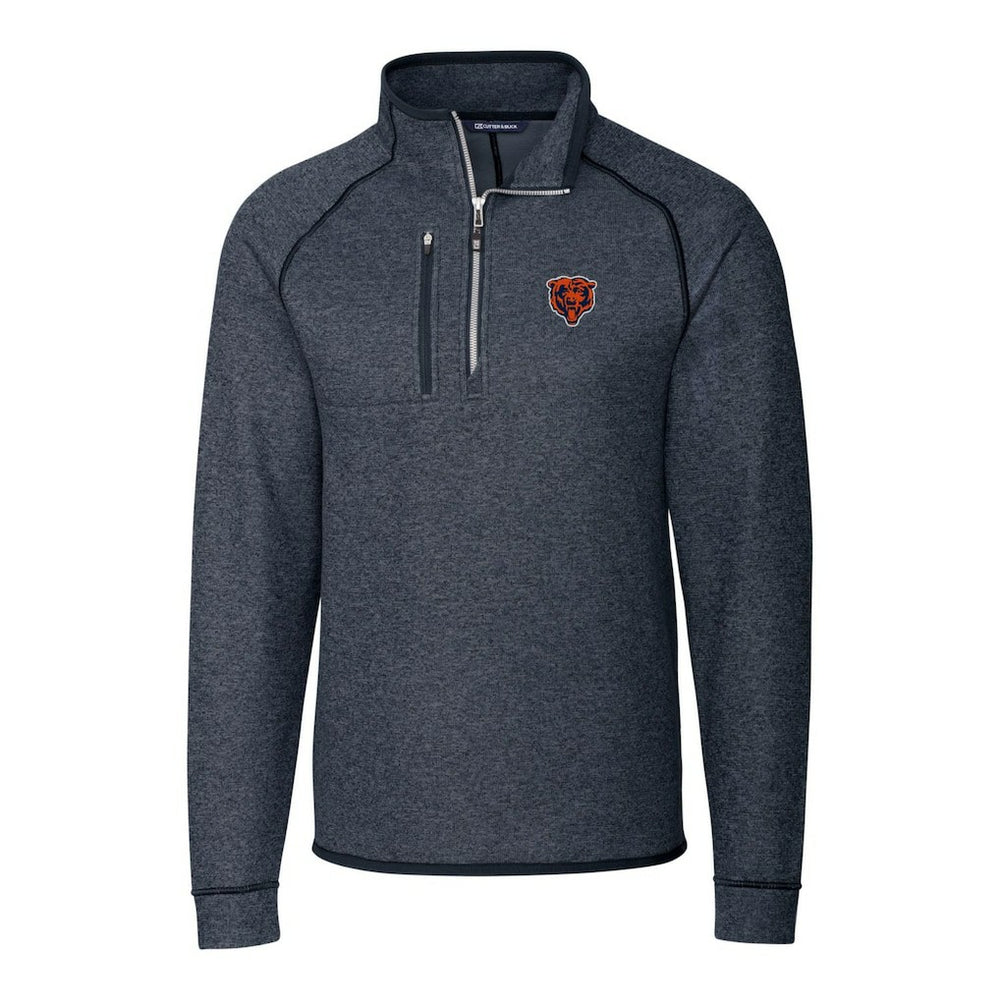 Chicago Bears Cutter & Buck Mainsail Sweater-Knit Big & Tall Half-Zip Pullover Jacket | NFL New