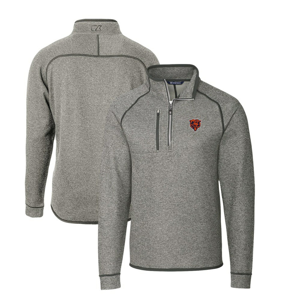 Chicago Bears Cutter & Buck Mainsail Sweater-Knit Big & Tall Half-Zip Pullover Jacket | NFL Online