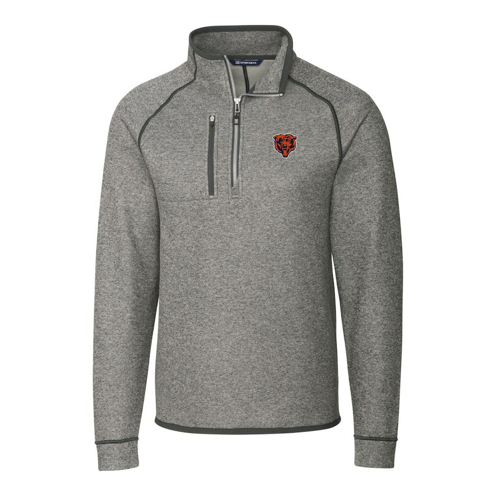 Chicago Bears Cutter & Buck Mainsail Sweater-Knit Big & Tall Half-Zip Pullover Jacket | NFL Online