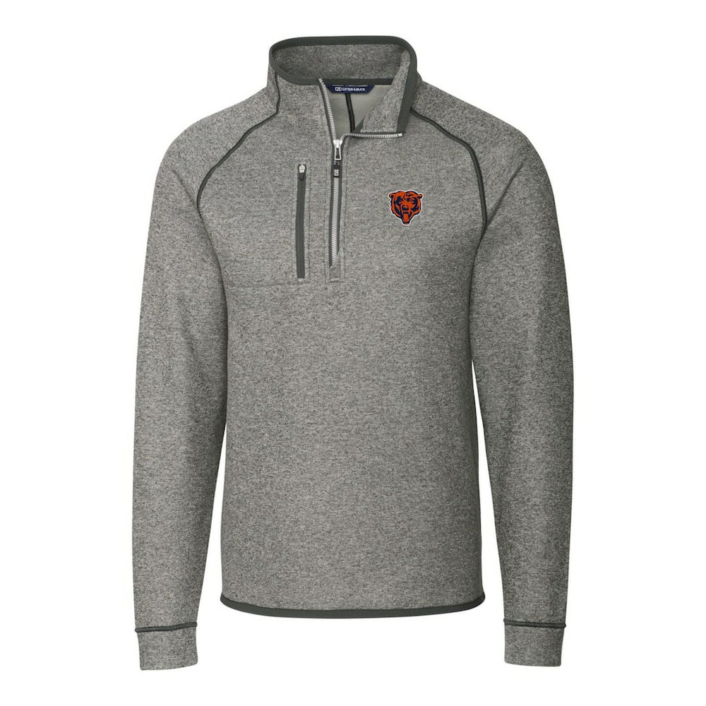 Chicago Bears Cutter & Buck Mainsail Sweater-Knit Big & Tall Half-Zip Pullover Jacket | NFL Online