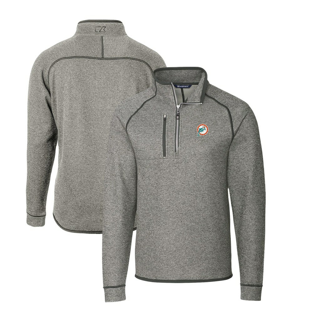 Miami Dolphins Cutter & Buck Mainsail Sweater-Knit Big & Tall Half-Zip Pullover Jacket | NFL New
