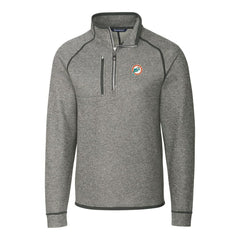 Miami Dolphins Cutter & Buck Mainsail Sweater-Knit Big & Tall Half-Zip Pullover Jacket | NFL New