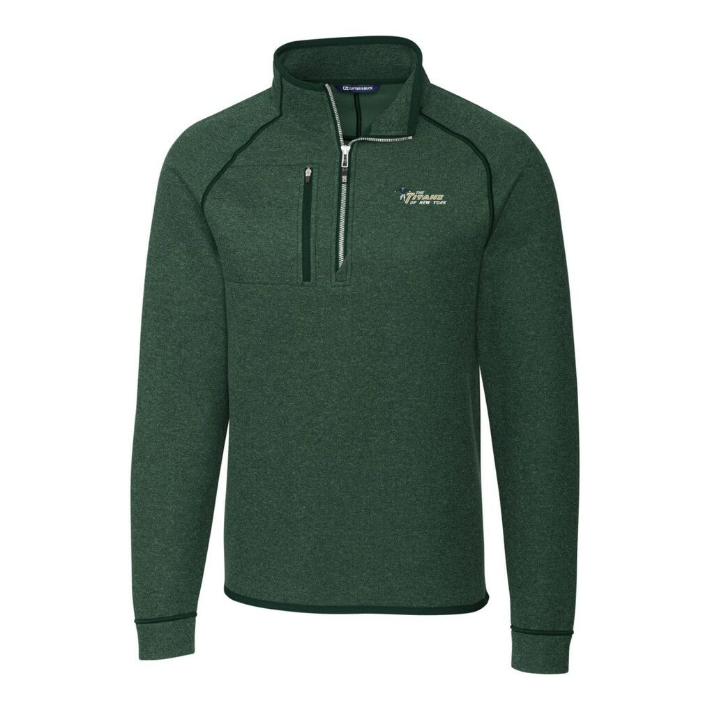 New York Jets Cutter & Buck Mainsail Sweater-Knit Big & Tall Half-Zip Pullover Jacket | NFL Hot