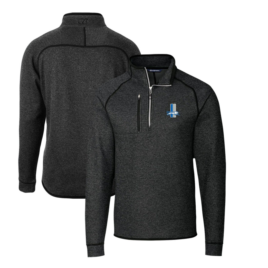 Detroit Lions Cutter & Buck Mainsail Sweater-Knit Big & Tall Half-Zip Pullover Jacket | NFL Online