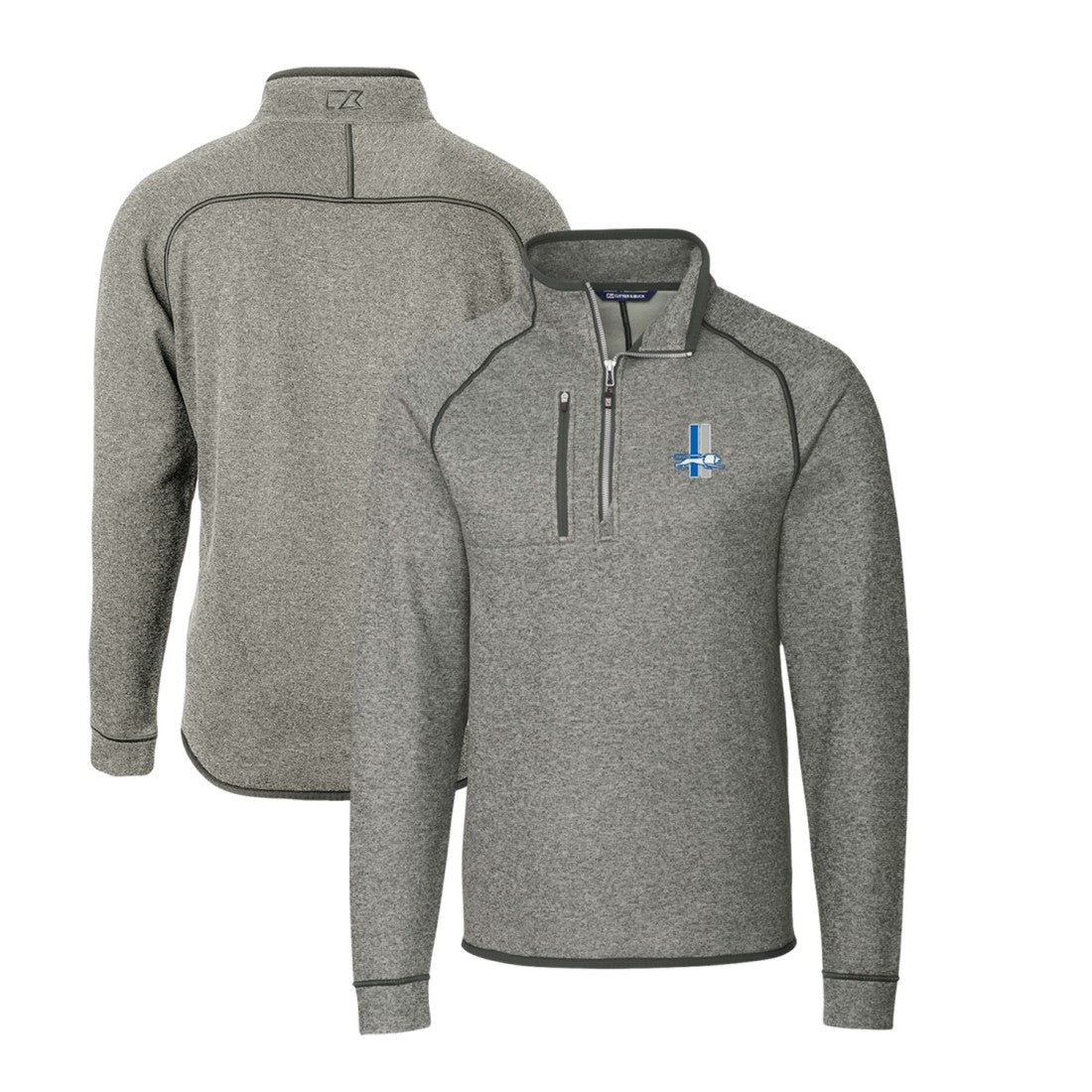 Detroit Lions Cutter & Buck Mainsail Sweater-Knit Big & Tall Half-Zip Pullover Jacket | NFL Discount