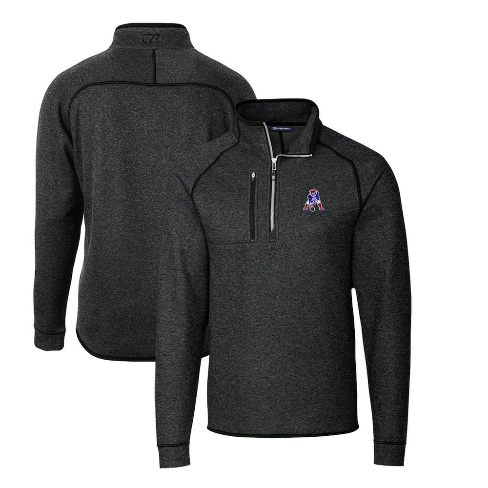 New England Patriots Cutter & Buck Mainsail Sweater-Knit Big & Tall Half-Zip Pullover Jacket | NFL Sale