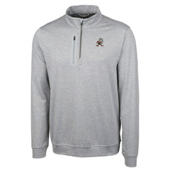 Cleveland Browns Cutter & Buck Stealth Heathered Big & Tall Throwback Logo Quarter-Zip Pullover Top | NFL Discount