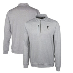 Atlanta Falcons Cutter & Buck Stealth Heathered Big & Tall Throwback Logo Quarter-Zip Pullover Top | NFL Online