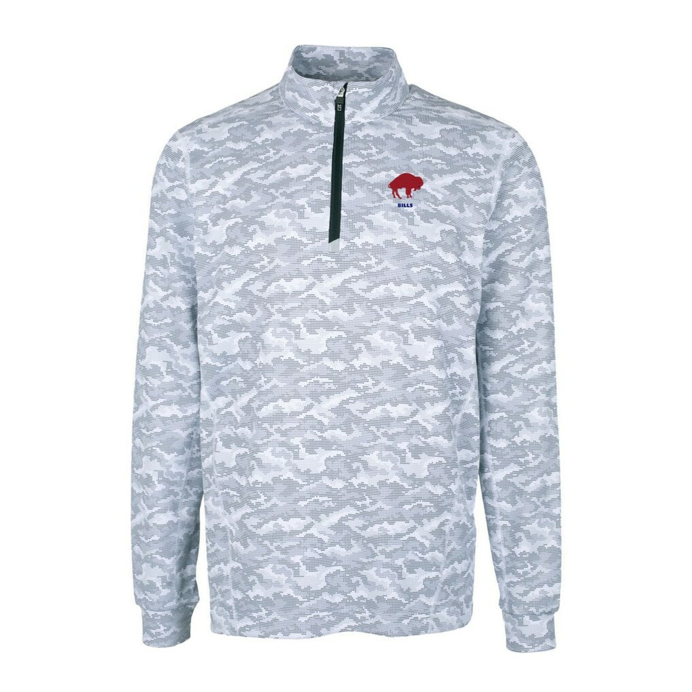 Buffalo Bills Cutter & Buck Throwback Logo Big & Tall Traverse Camo Print Stretch Quarter-Zip Pullover Top | NFL Online