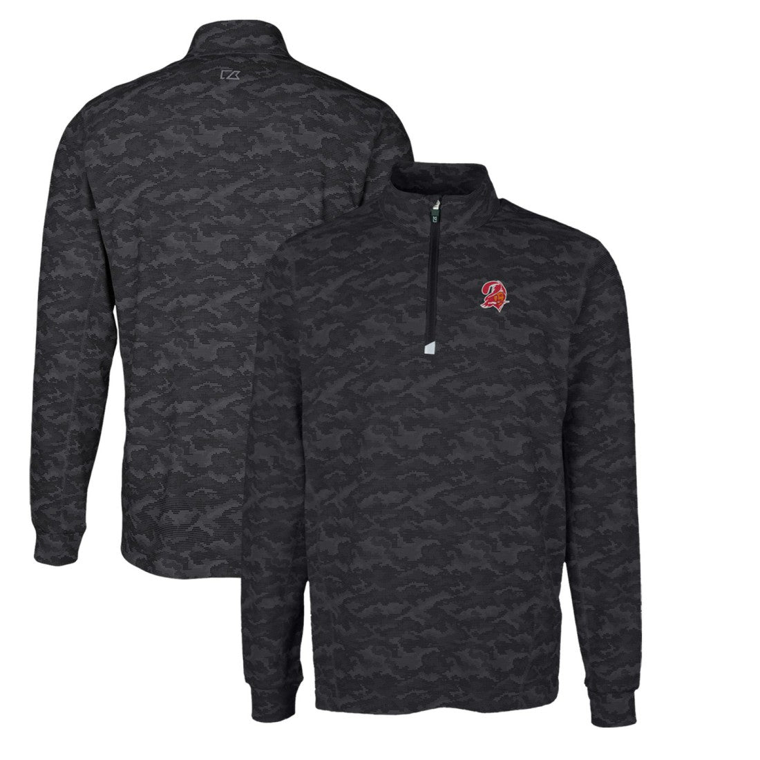 Tampa Bay Buccaneers Cutter & Buck Throwback Logo Big & Tall Traverse Camo Print Stretch Quarter-Zip Pullover Top | NFL US