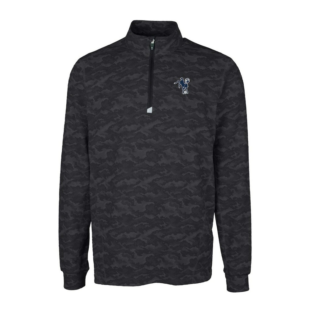 Indianapolis Colts Cutter & Buck Throwback Logo Big & Tall Traverse Camo Print Stretch Quarter-Zip Pullover Top | NFL Hot